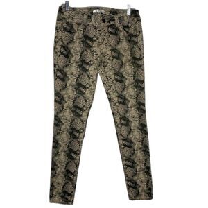 CAbi Jeans Women’s 4 Gray Hue Beige Skinny Low Rise Diamondback Snakeskin #958